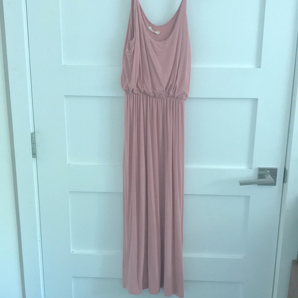 Rose pink midi cinch waist dress